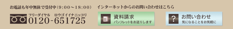 各種お問い合わせはこちらから 0120-651725